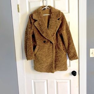 H&M Faux Fur Brown Teddy Coat